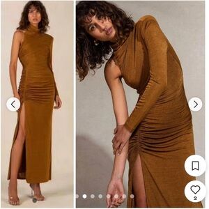 MISHA Asher One-Shoulder Cocktail Dress in Ginger
